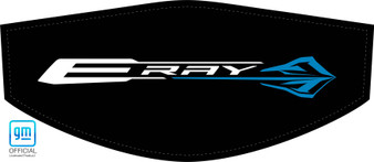 Official E-Ray logo C8 trunk cover for engine bay detailing and car shows, Official Corvette E-Ray logo on Black Coupe Trunk Cover, C8RallyDriver.com