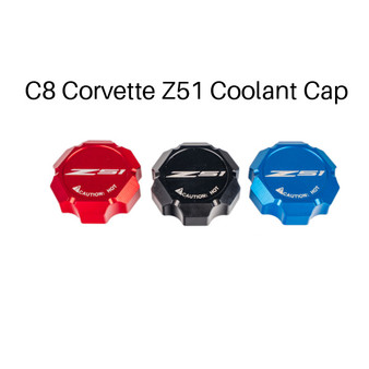 C8 Corvette Z51 Billet Coolant Cap - Black, Blue, Red