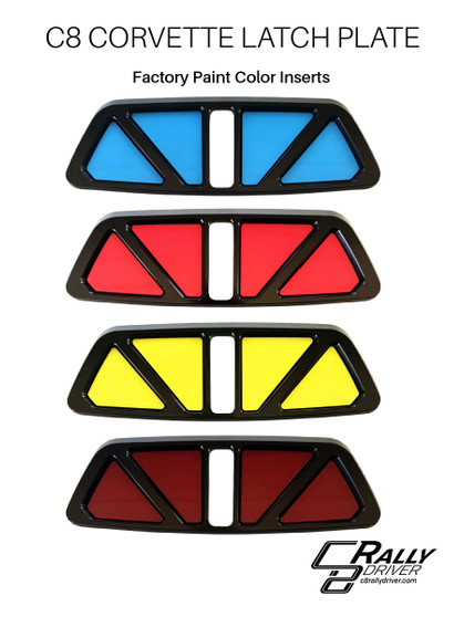 Factory color C8 Corvette Latch Plate Inserts