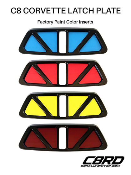 Factory color C8 Corvette Latch Plate Inserts