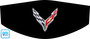 Corvette galvano flags logo C8 trunk cover for engine bay detailing and car shows, black, C8RallyDriver.com