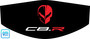 Torch Red Jake C8.R logo C8 trunk cover for engine bay detailing and car shows, Factory Color Jake C8.R logo on Black cover, C8RallyDriver.com