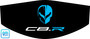 Rapid Blue Jake C8.R logo C8 trunk cover for engine bay detailing and car shows, Factory Color Jake C8.R logo on Black cover, C8RallyDriver.com