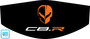 Amplify Orange Jake C8.R logo C8 trunk cover for engine bay detailing and car shows, Factory Color Jake C8.R logo on Black cover, C8RallyDriver.com