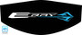 Rapid Blue E-Ray logo C8 trunk cover for engine bay detailing and car shows, Factory Color Stingray logo on Black cover, C8RallyDriver.com