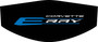 Riptide Blue Corvette E-Ray logo C8 trunk cover for engine bay detailing and car shows, Factory Color Stingray logo on Black cover, C8RallyDriver.com