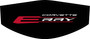 Red Mist Corvette E-Ray logo C8 trunk cover for engine bay detailing and car shows, Factory Color Stingray logo on Black cover, C8RallyDriver.com