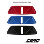 C8 Corvette Latch Plate, anodized red, blue and black finishes, no inserts