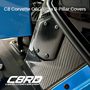 C8RallyDriver C8 Corvette O6G-Ultra Carbon Fiber B-Pillar Covers with Custom Access Covers on Horse Power Obsessed YouTube Z06 Corvette for all Corvette C8 Coupes including Stingray, Z51, Z06, ERay, and ZR1. Image 3