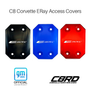 C8 Corvette E-Ray Access Covers, engraved E-Ray logo, anodized red, blue and black, GM Officially Licensed