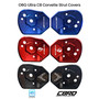 Anodized finish options for the C8 Corvette O6G-Ultra billet rear strut covers side by side