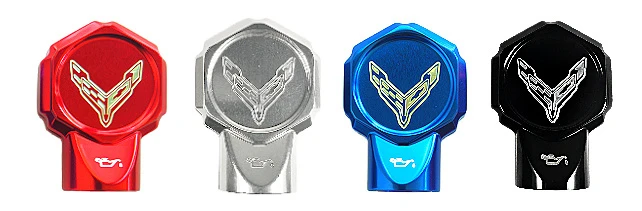 C8 Corvette Flags Billet Oil Dipstick Cover