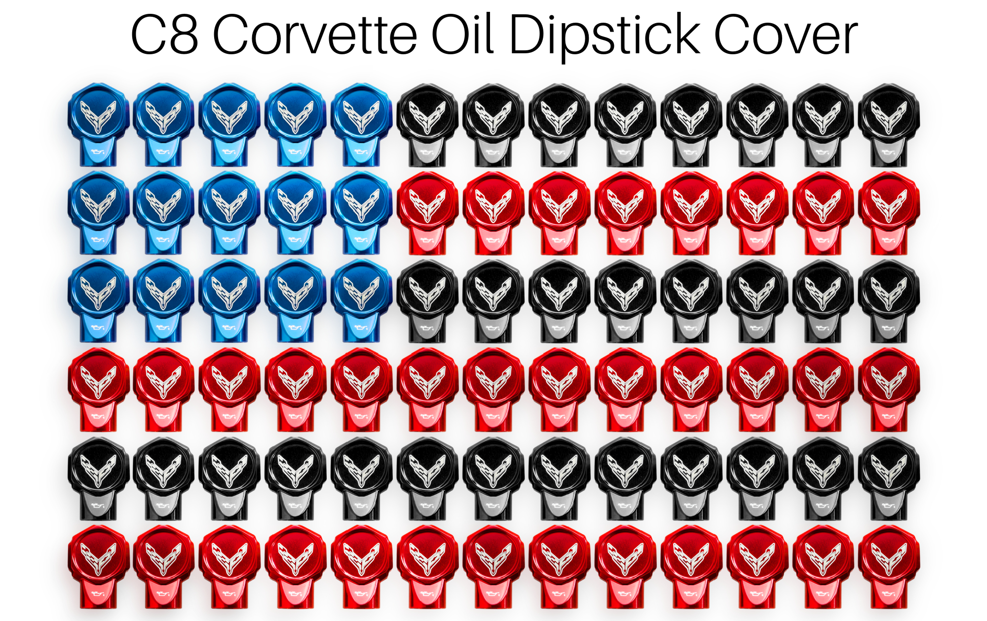 C8 Corvette Billet Oil Dipstick Caps C8rallydriver