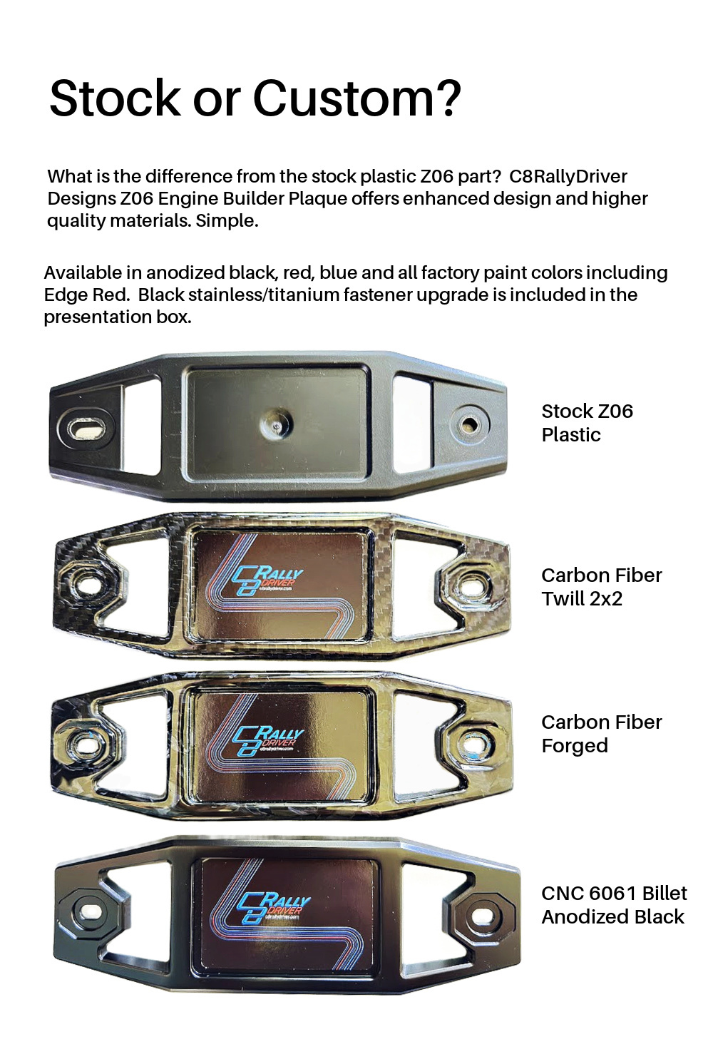 Corvette Z06 Engine Builder Plaque