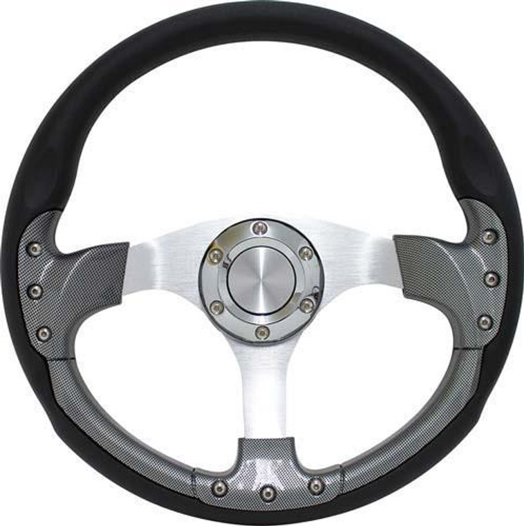 Pursuit 14" Carbon Fiber Steering Wheel W/Kit; Cc Ds