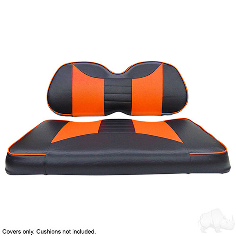 RHOX Front Seat Cushion Set, Rally Black/Orange, Club Car Tempo, Precedent 04+