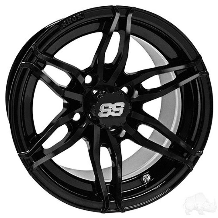 RHOX RX377, Gloss Black. 12x7 ET-25