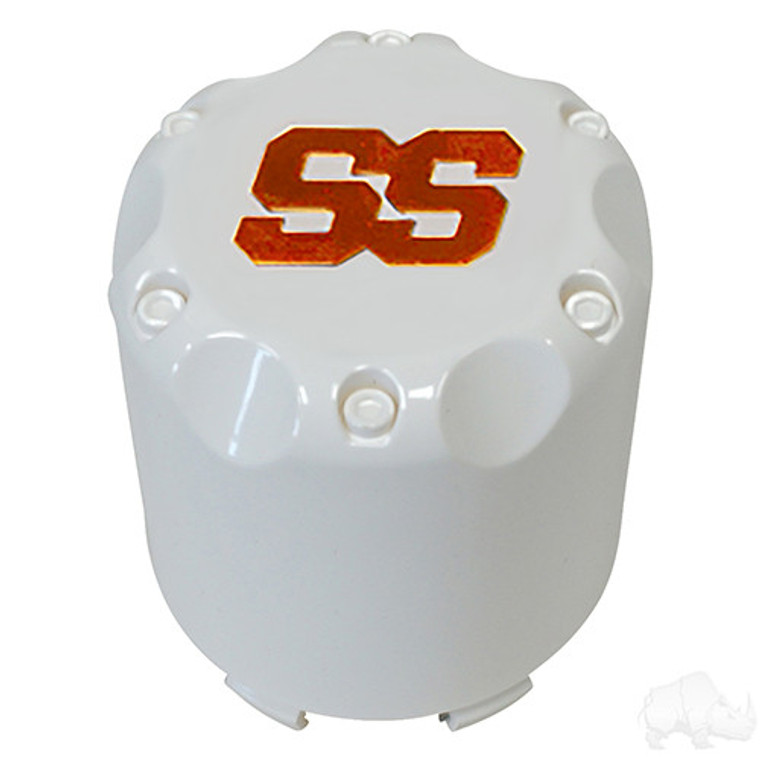 Center Cap, White with Orange SS