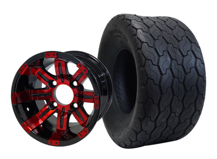 WH1018 10" Tempest - Red-Black and 22 x 11-10 Gecko Tires Set of 4