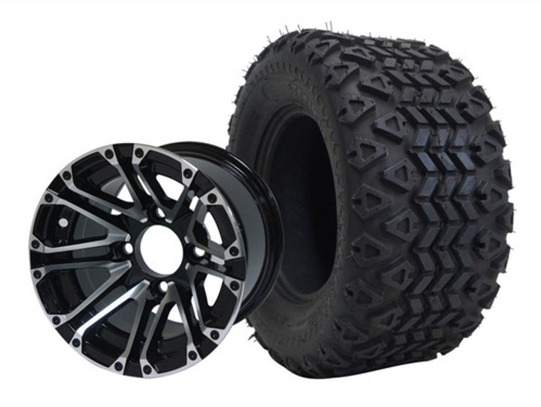 WH1006 10" Lancer - Machined/Black and TR1007 20" X10 -10 DOT All Terrain Tire