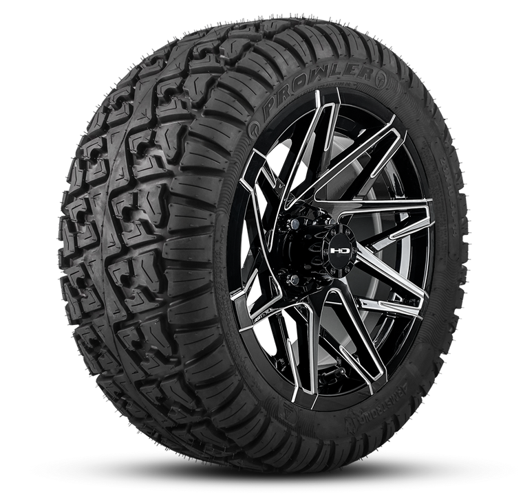 14" Canyon Black Milled Edges w/ 23 Inch A/T Tire