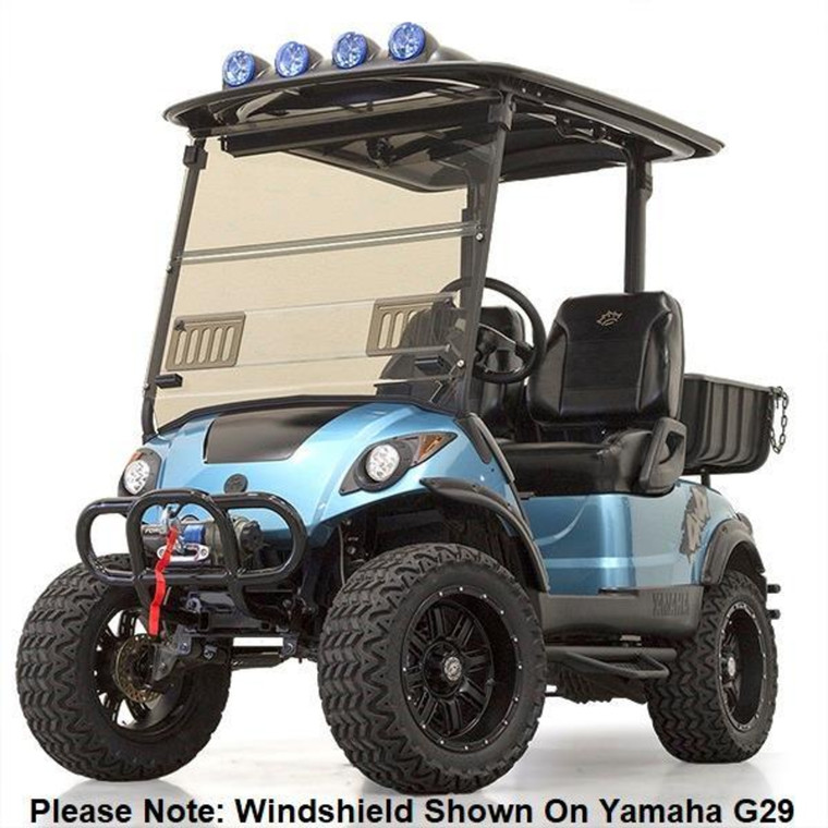 Tinted Club Car Precedent / Onward / Tempo 1/4″ Fold-Down Windshield with Vents (Years 2004-Up)