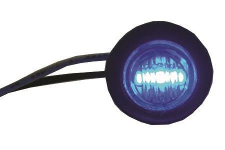 Blue 3/4″ LED Round Light with Rubber Gasket Waterpr
