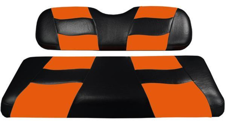 MadJax® Riptide Black/Orange Two-Tone Club Car Precedent Front Seat Covers (Years 2004-Up)