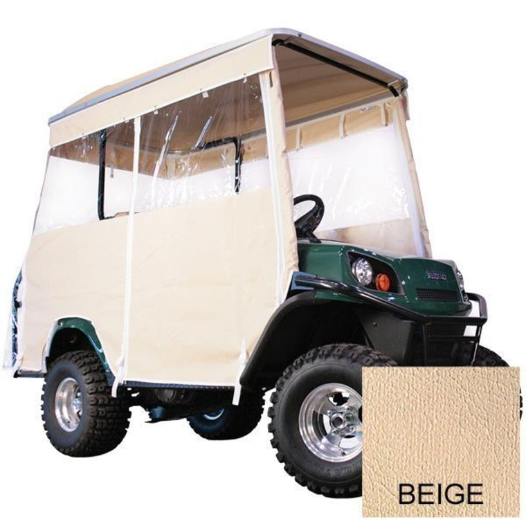 Beige 4-Passenger Track Style Vinyl Enclosure For Yamaha G29/Drive w/80″ Stretch/Eagle Top