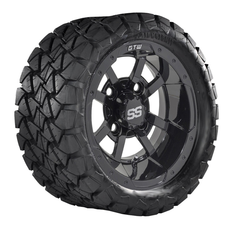 10" GTW Storm Trooper Black Wheels with 22" Timberwolf Mud Tires - Set of 4