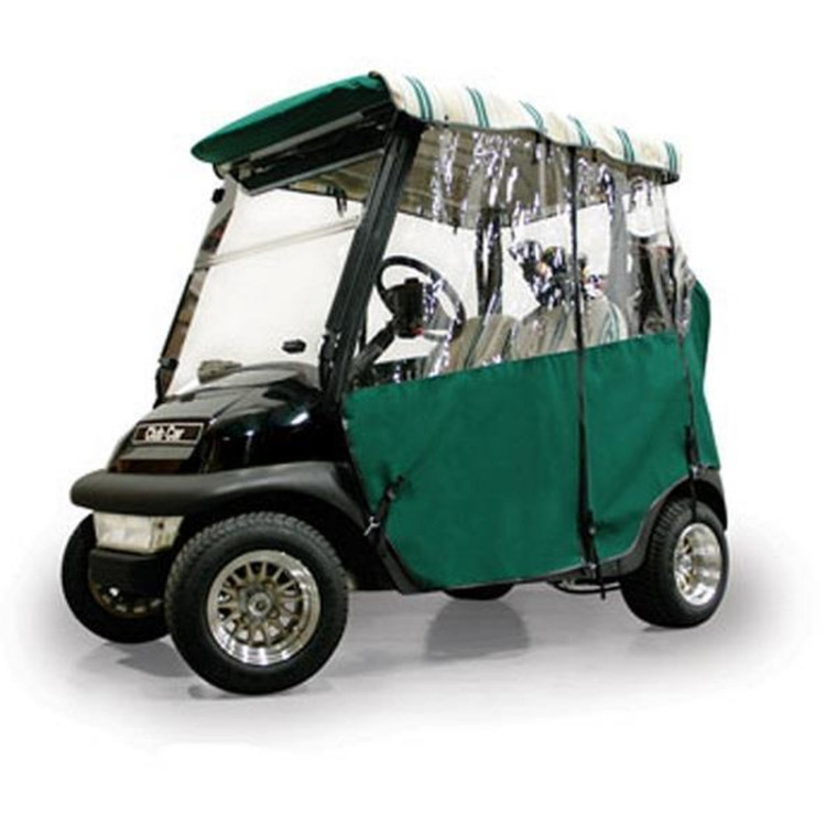 Forest Green Sunbrella 3-Sided Custom Over-The-Top Enclosure - Fits E-Z-GO TXT 1994-Up