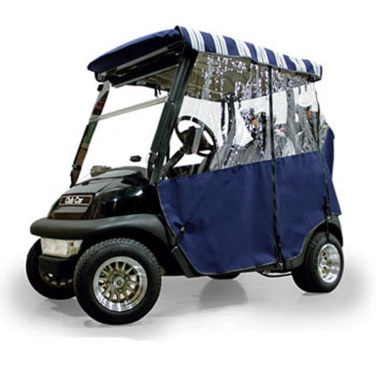 Navy Sunbrella 3-Sided Custom Over-The-Top Enclosure - Fits E-Z-GO TXT 1994-Up