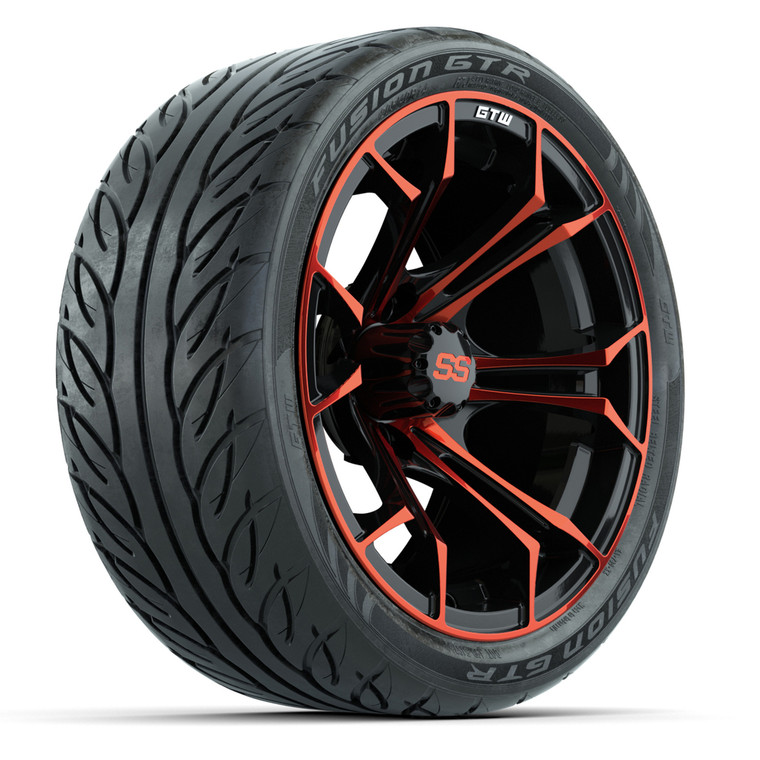 Set of (4) 14 in GTW Spyder Wheels with 205/40-R14 Fusion GTR Street Tires