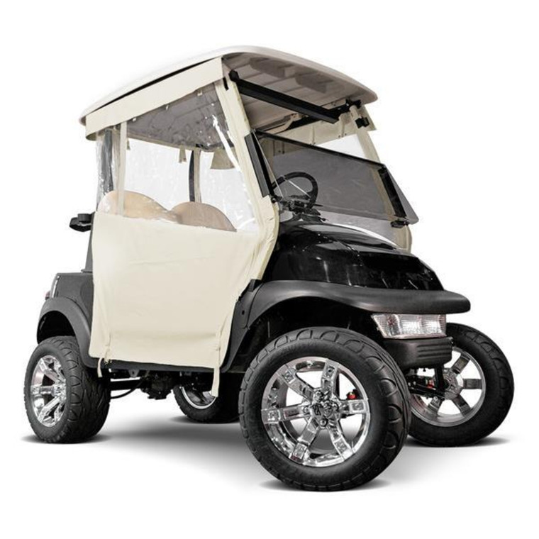 Club Car Villager Ivory 3-Sided Track-Style Enclosure w/Full Back & Hooks (Fits 2004-Up)