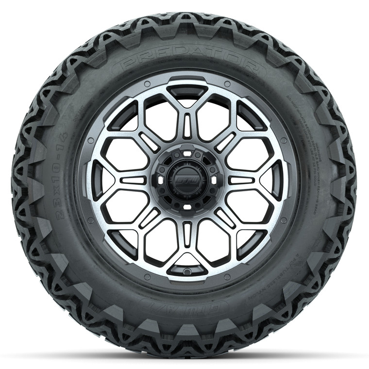 Set of (4) 14 in GTW Bravo Wheels with 23x10-14 GTW Predator All-Terrain Tires