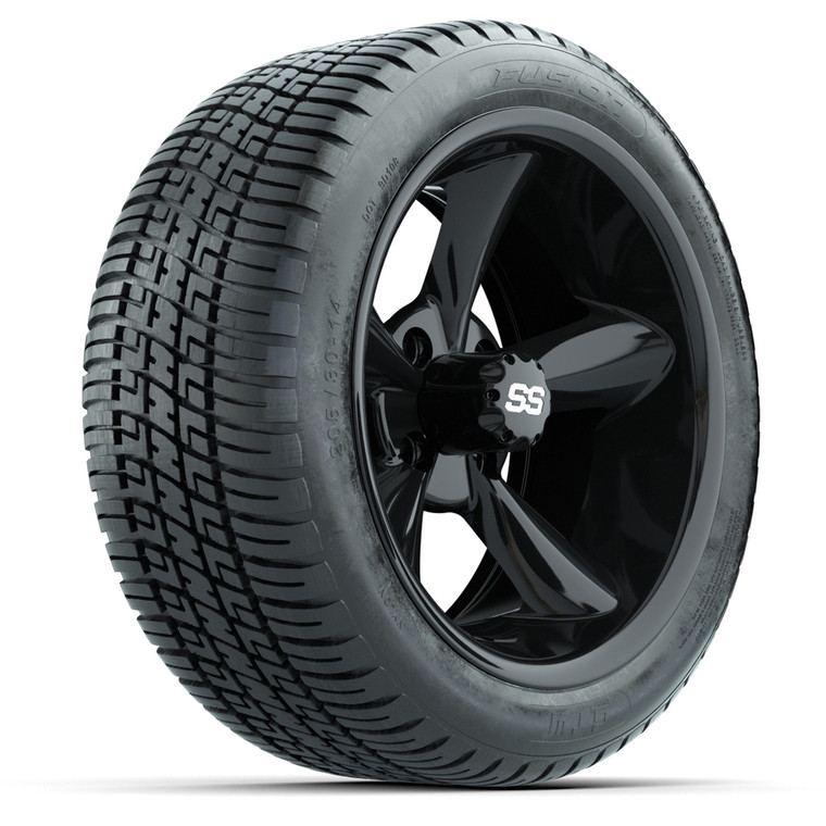 Set of (4) 14 in GTW Godfather Wheels with 205/30-14 Fusion Street Tires