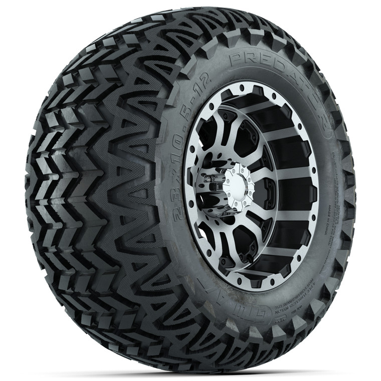 Set of (4) 12 in GTW Omega Wheels with 23x10.5-12 GTW Predator All-Terrain Tires