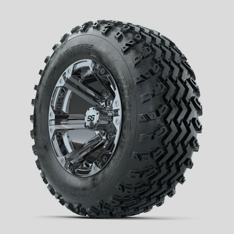 GTW Specter Chrome 12 in Wheels with 23x10.00-12 Rogue All Terrain Tires – Full Set