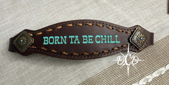 Simple Buckstitch Name Noseband turquoise***