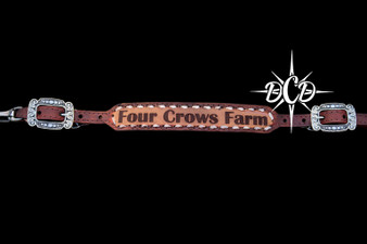 2 tone Buckstitch Engraved Wither Strap