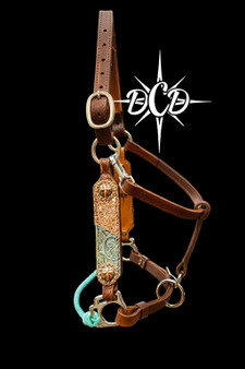 Hide Cheek  lariat Nose, adjustable leather chin Halter***