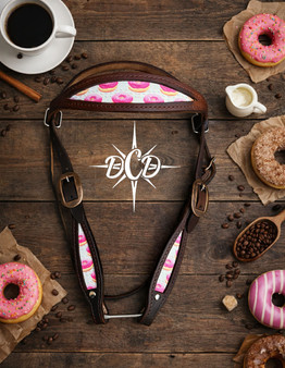 Pink Donut Browband Headstall