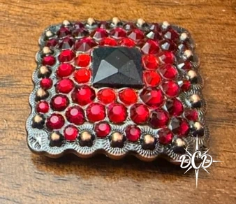 Red and Black Concho 1.25"