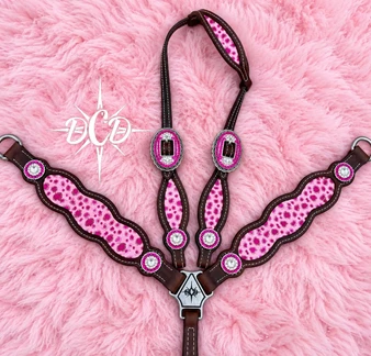 Ready to Ship Pink Cheetah Glitter Tack Set