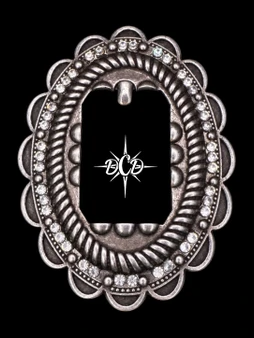 Antique Silver Oval Rope Buckle with clear Crystals