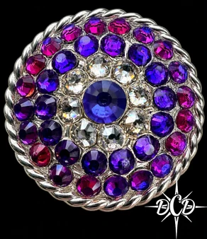 Bright Silver Round Rope  Concho shades of Purple 1.25"