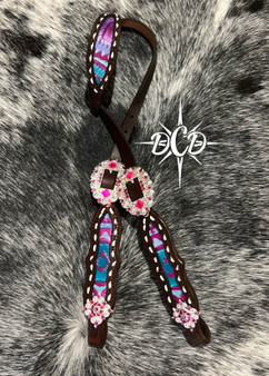 Aztec buckstitch trim HEADSTALL ONLY*