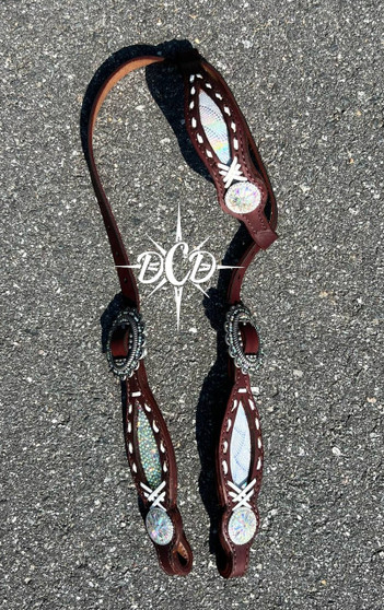 White Out Holographic Headstall only