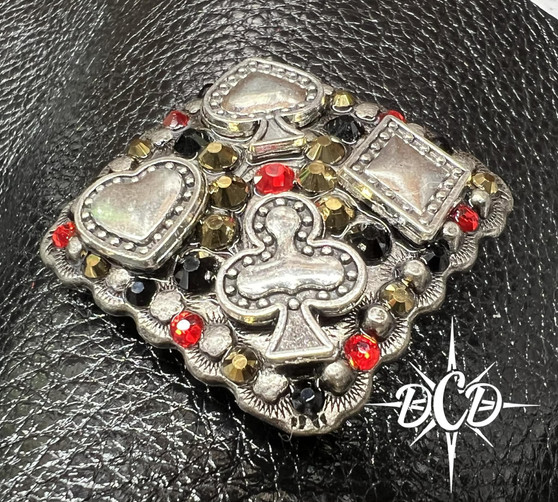 Antique Silver Concho Deck of Cards 1.25"