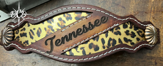 Metallic Cheetah Name Halter